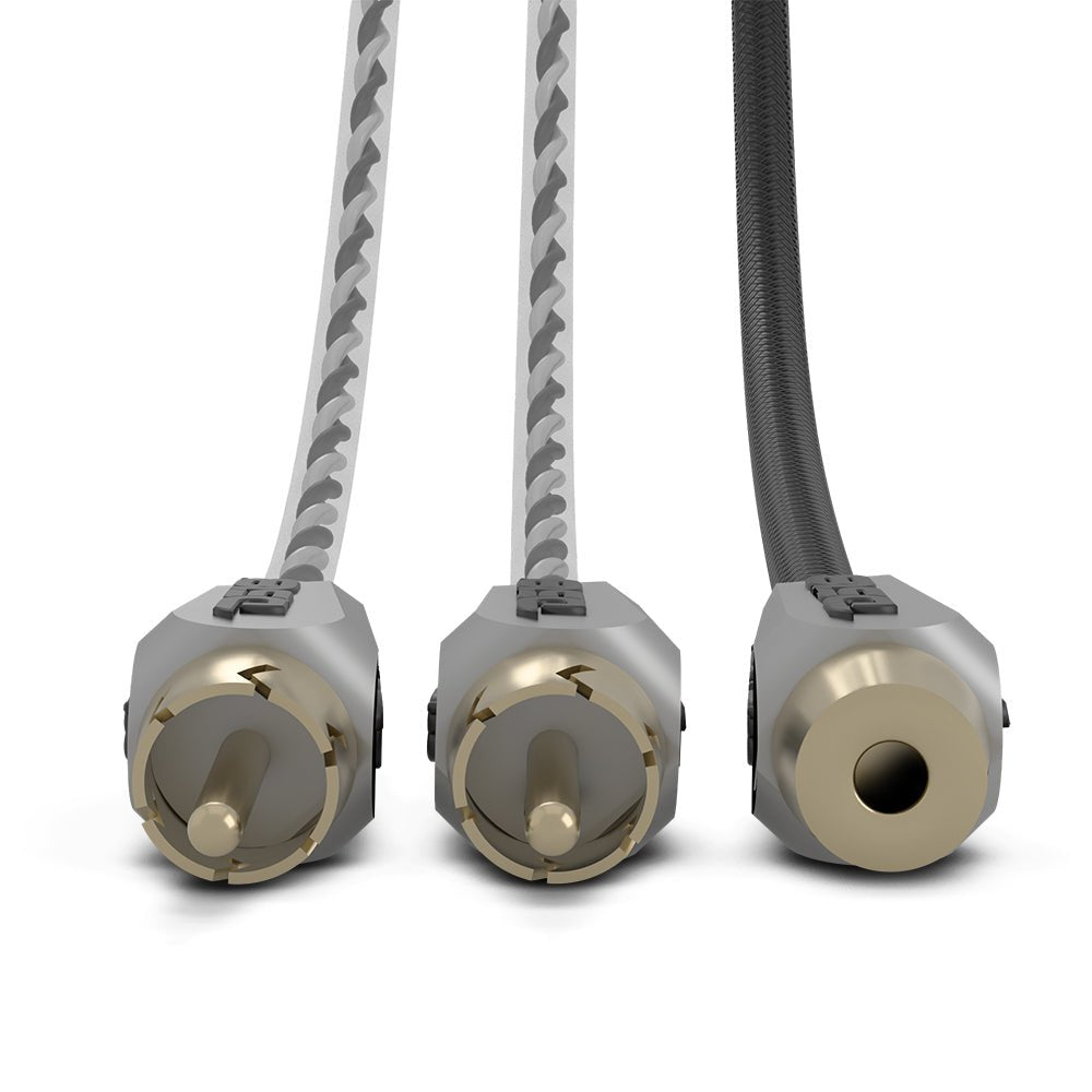 Level 3 RCA 100% Copper OFC Y Connector 1 FEMALE to 2 MALE -  BLACK / RED Kit