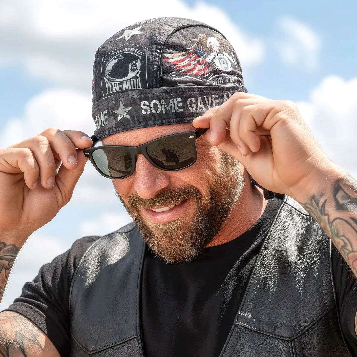 Hot Leathers Never Forgotten Lightweight Headwrap HWH1055