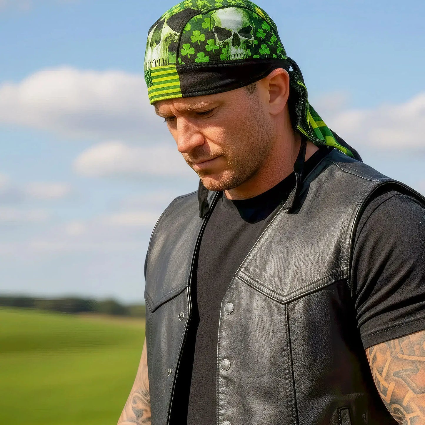 Hot Leathers Celtic Skull Lightweight Headwrap HWH1100