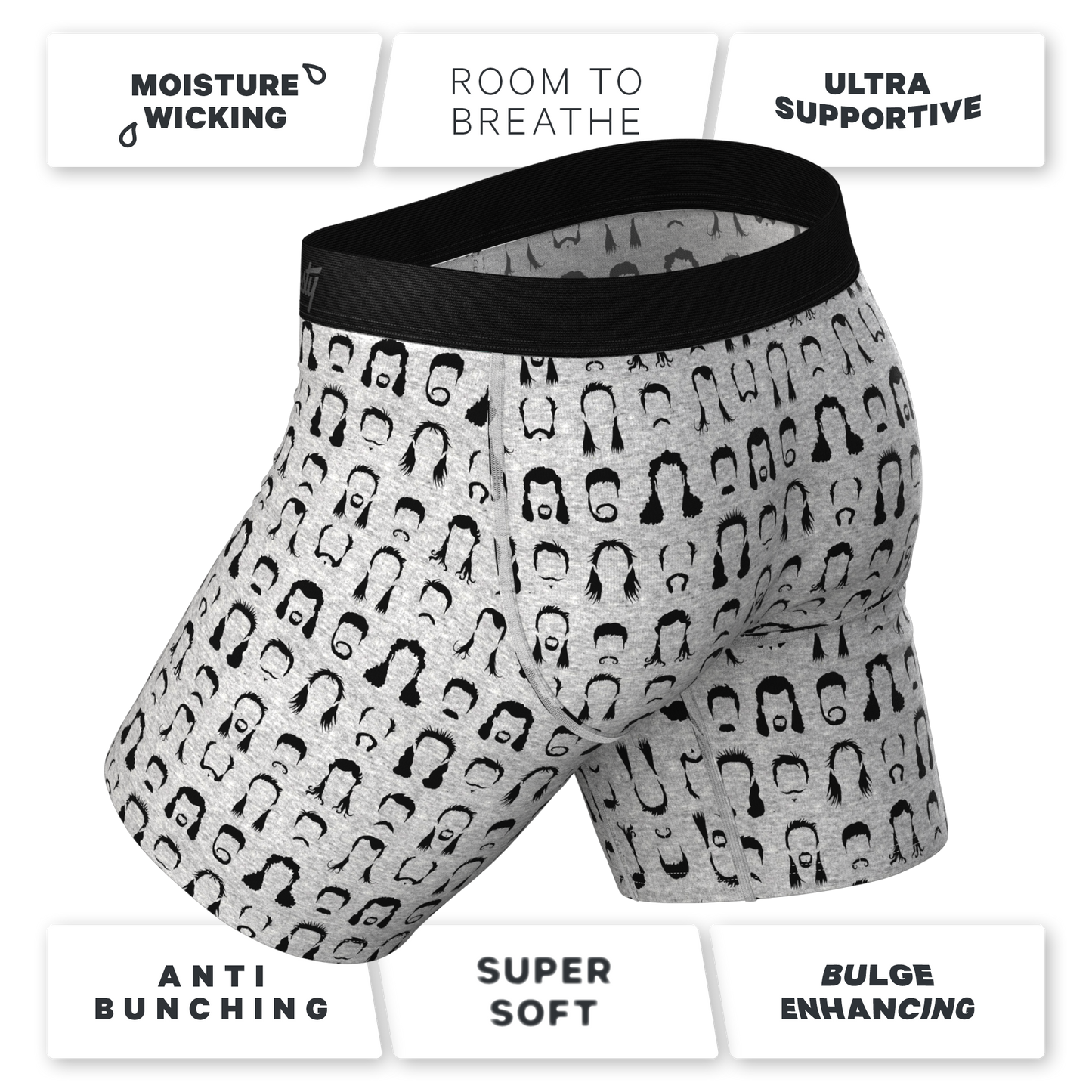 The Hair Down There | Mullet Long Leg Ball Hammock® Pouch Underwear With Fly
