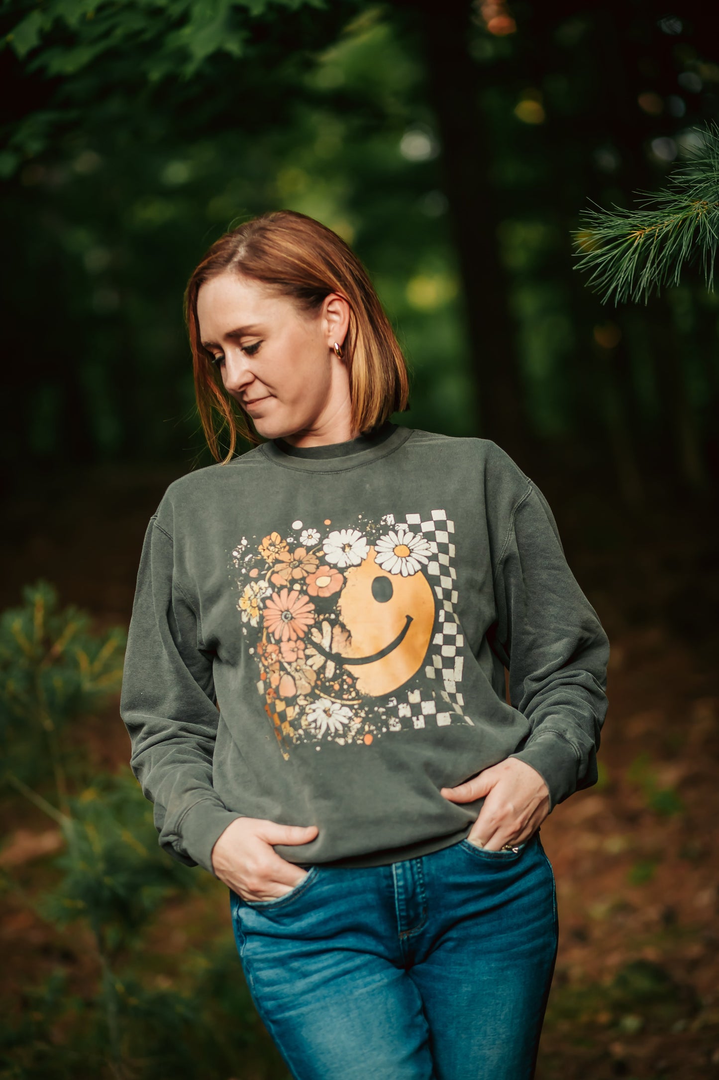 Fall Flowers & Smile Crewneck Sweatshirt