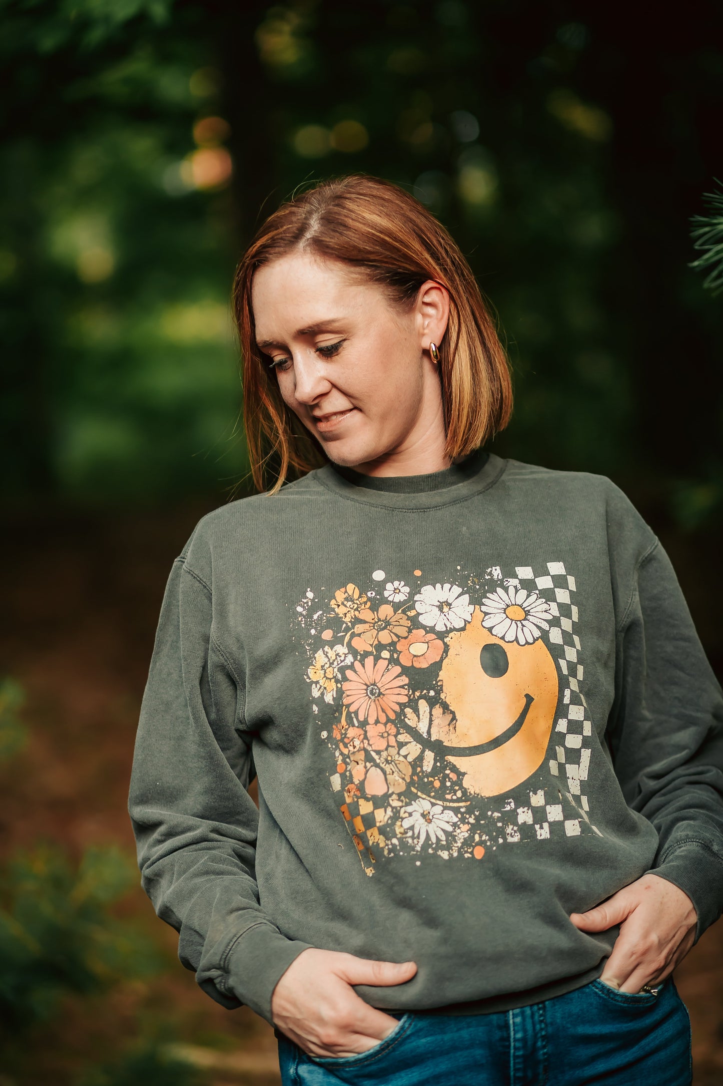 Fall Flowers & Smile Crewneck Sweatshirt