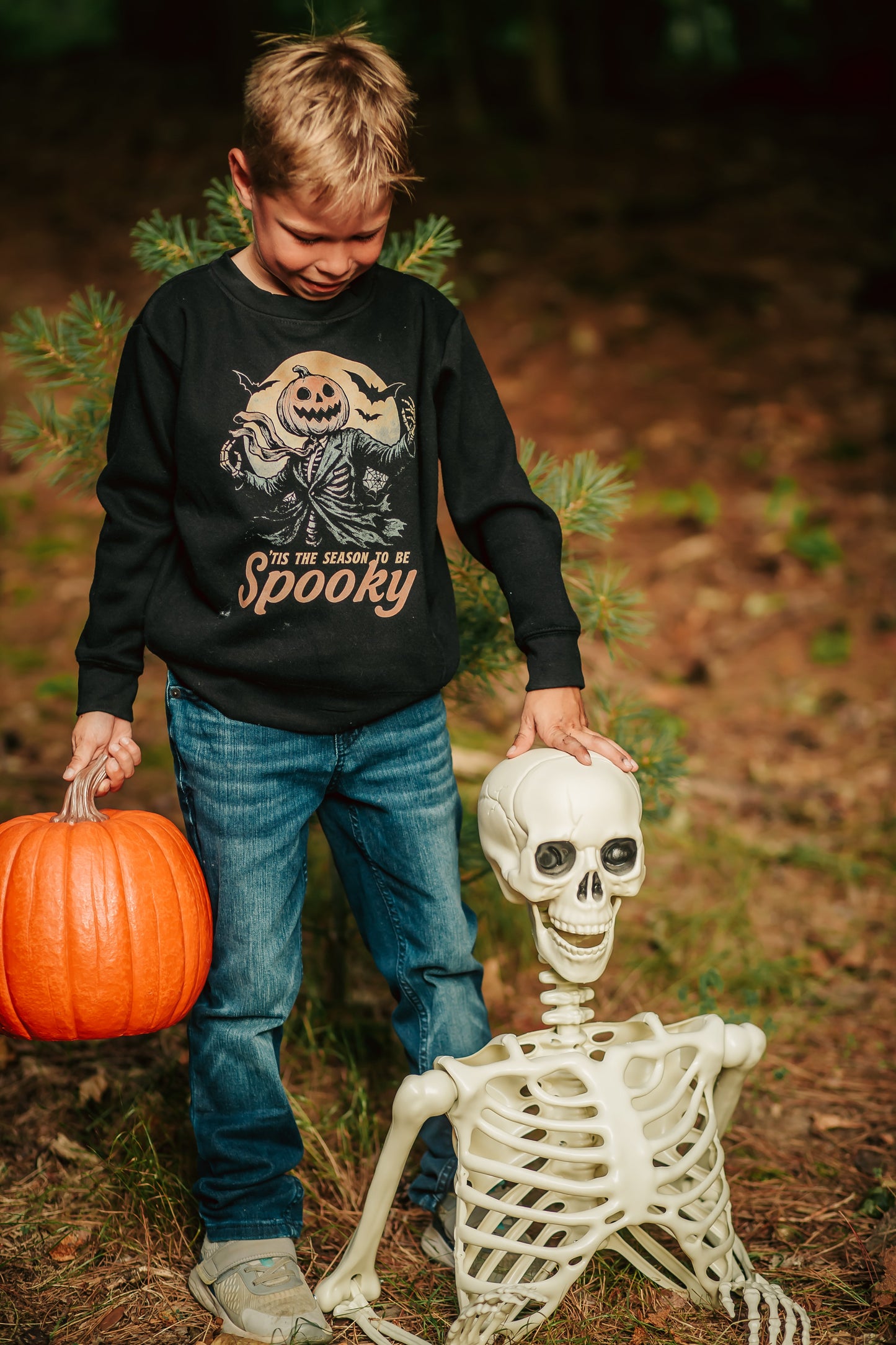 Tis The Season To Be Spooky Youth Crewneck Sweatshirt