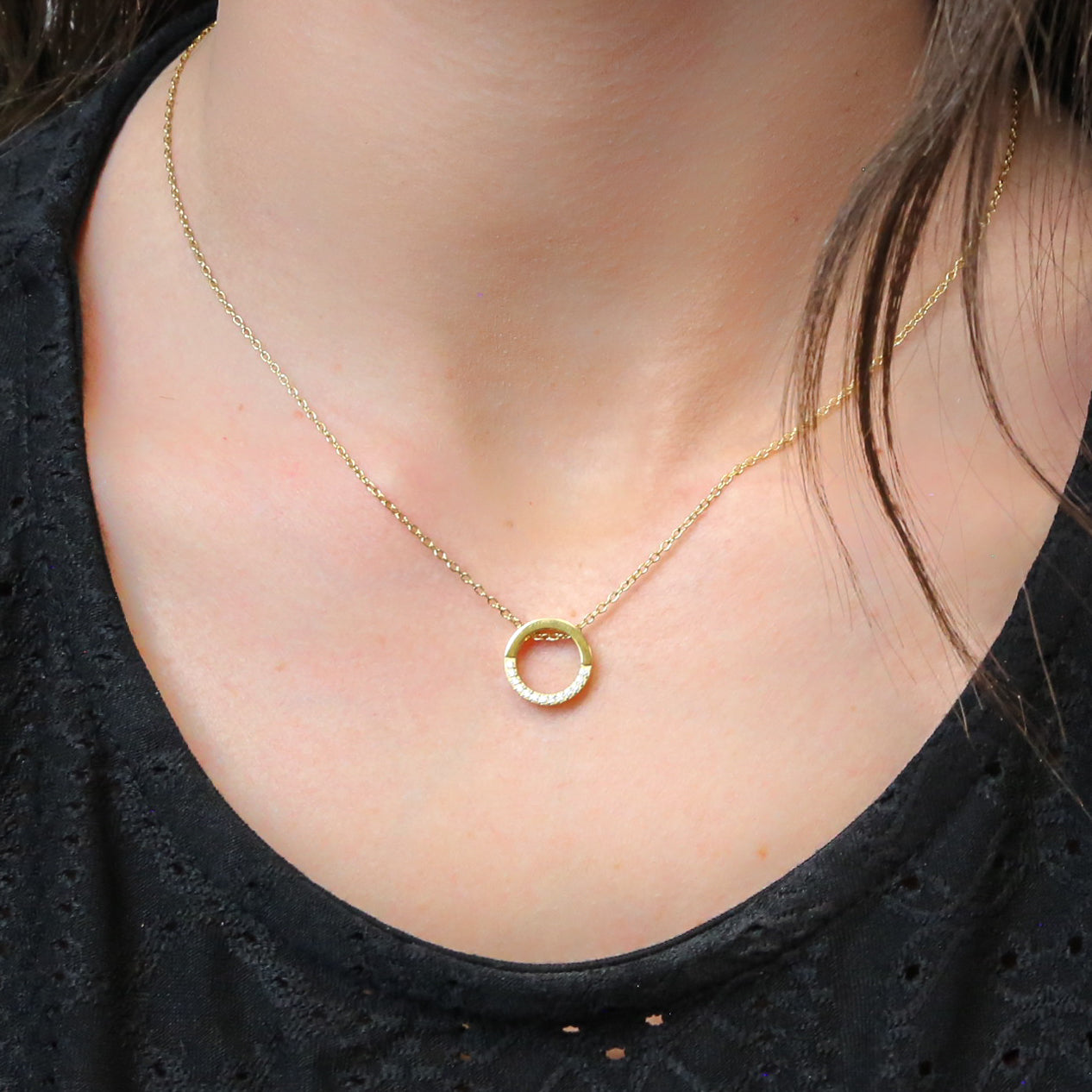 HALO - 18k Gold Zircon Necklace