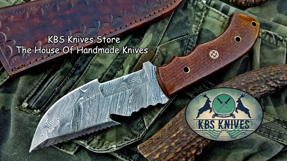 Custom Handcrafted Damascus Steel Tops Tracker Knife - Ideal for Survival, Camping & Tactical Use | KBS Knives