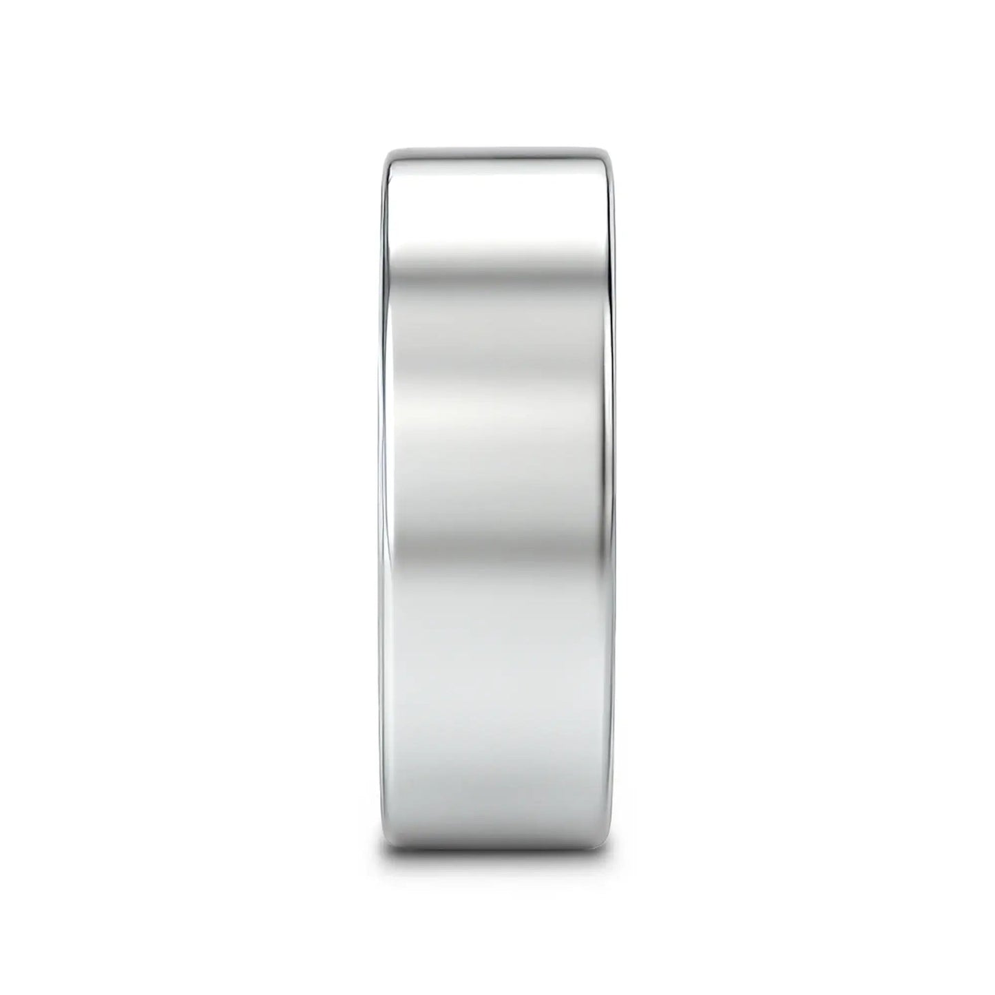 HARDY Polished Finish Flat Style Men’s Titanium Wedding Ring - 6mm & 8mm