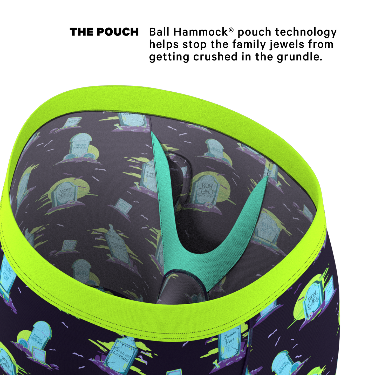 The Headstone | Tombstone Long Leg Ball Hammock® Pouch Underwear With Fly