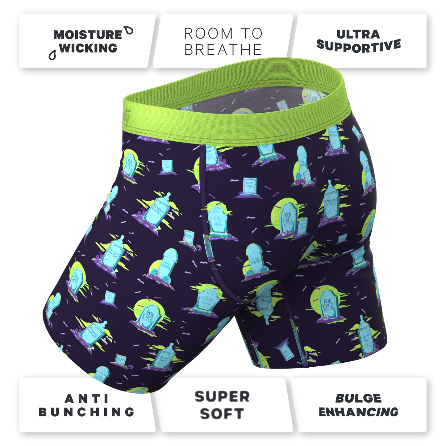 The Headstone | Tombstone Long Leg Ball Hammock® Pouch Underwear With Fly