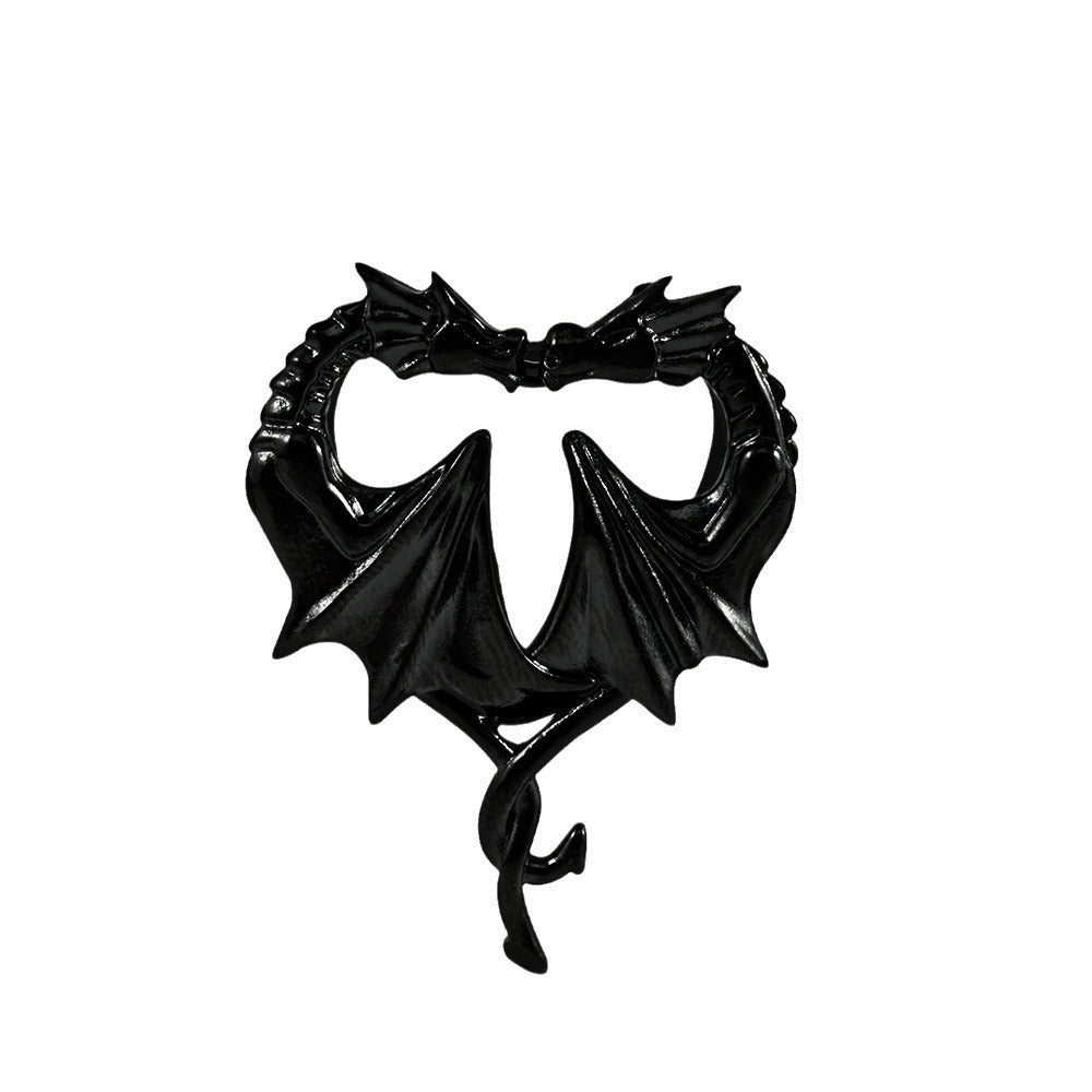 Heart Shape Double Dragon Stainless Steel Ear Gauge