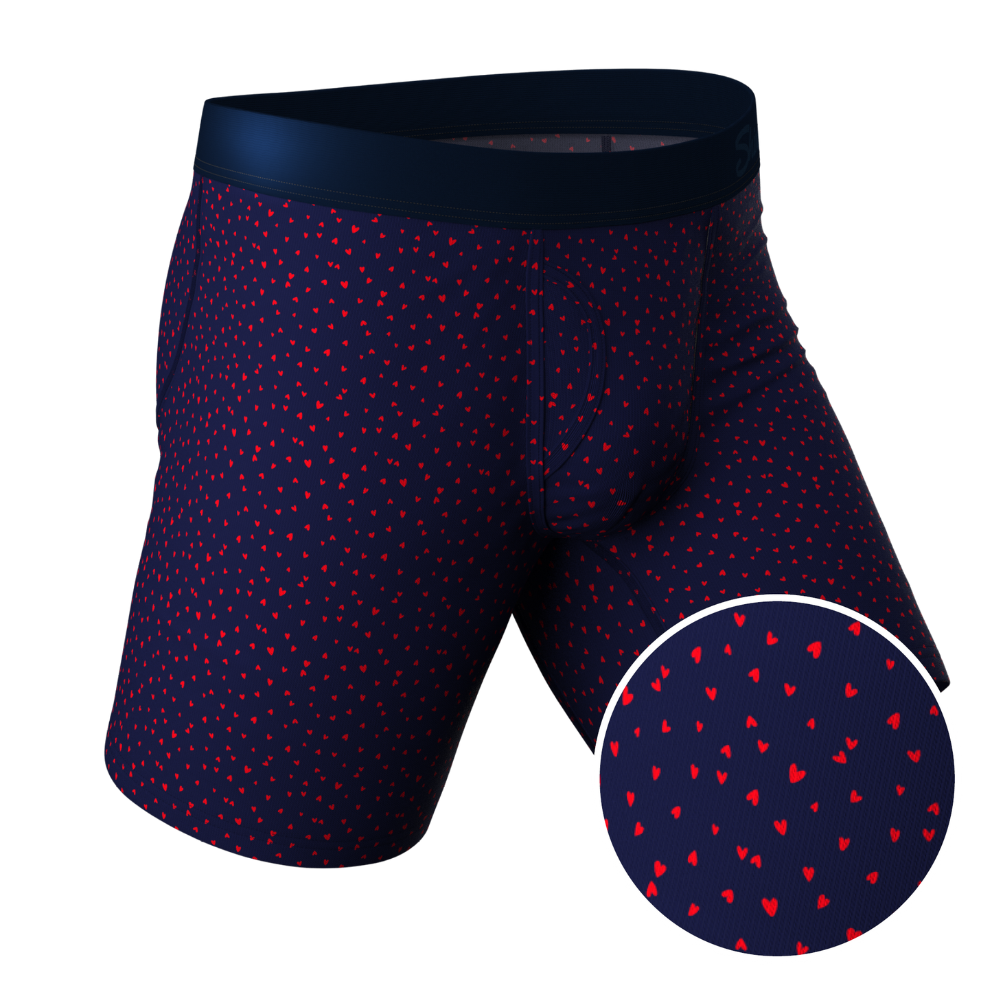 The Heartthrob | Tiny Hearts Valentines Day Long Leg Ball Hammock® Pouch Underwear With Fly