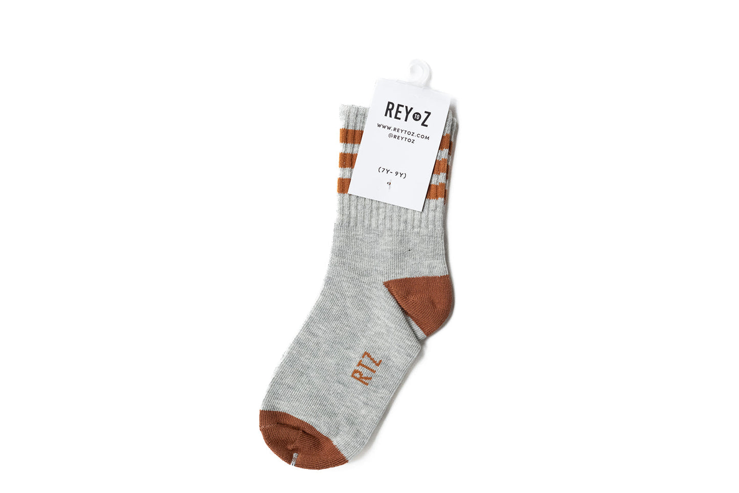Heather Grey & Brown Stripe Socks
