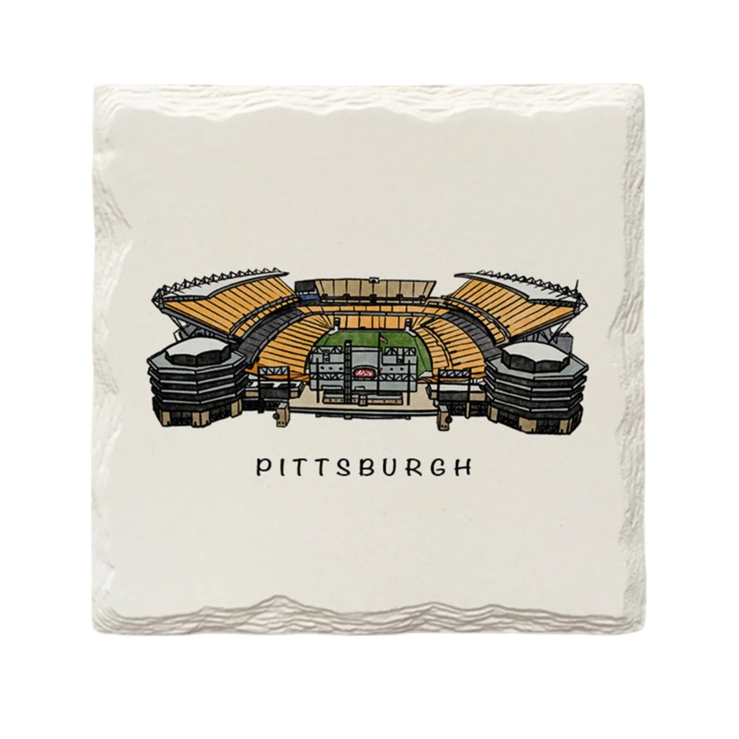 Pittsburgh Football Field Ceramic Drink Coaster