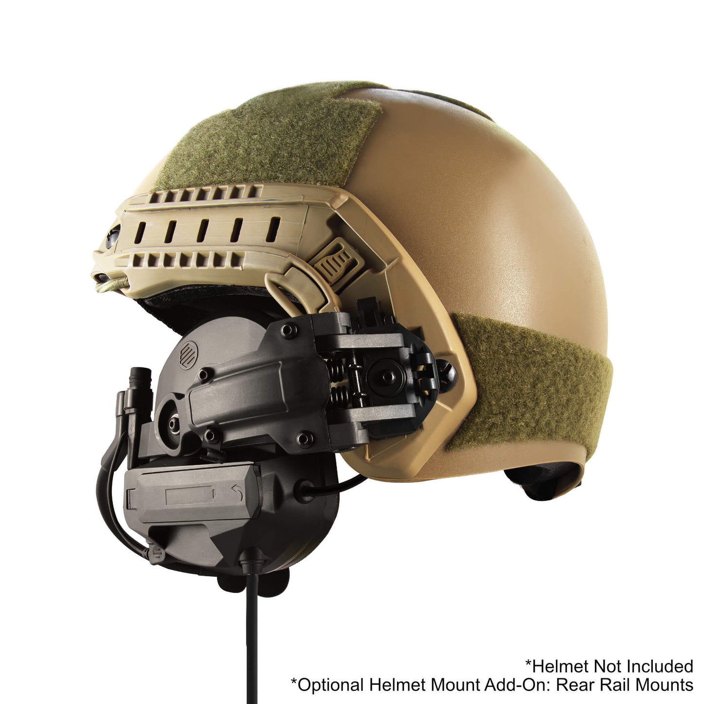 PolTact V2 Tactical Comms Helmet Headset w/ Active Hearing Protection & Quick Disconnect (Hirose) Adapter - Harris/Tait TP3000/7110/7100/8000/9000 Series