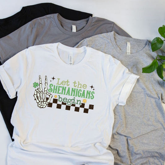 Let the Shenanigans Begin Skeleton St. Patrick's Day T-Shirt