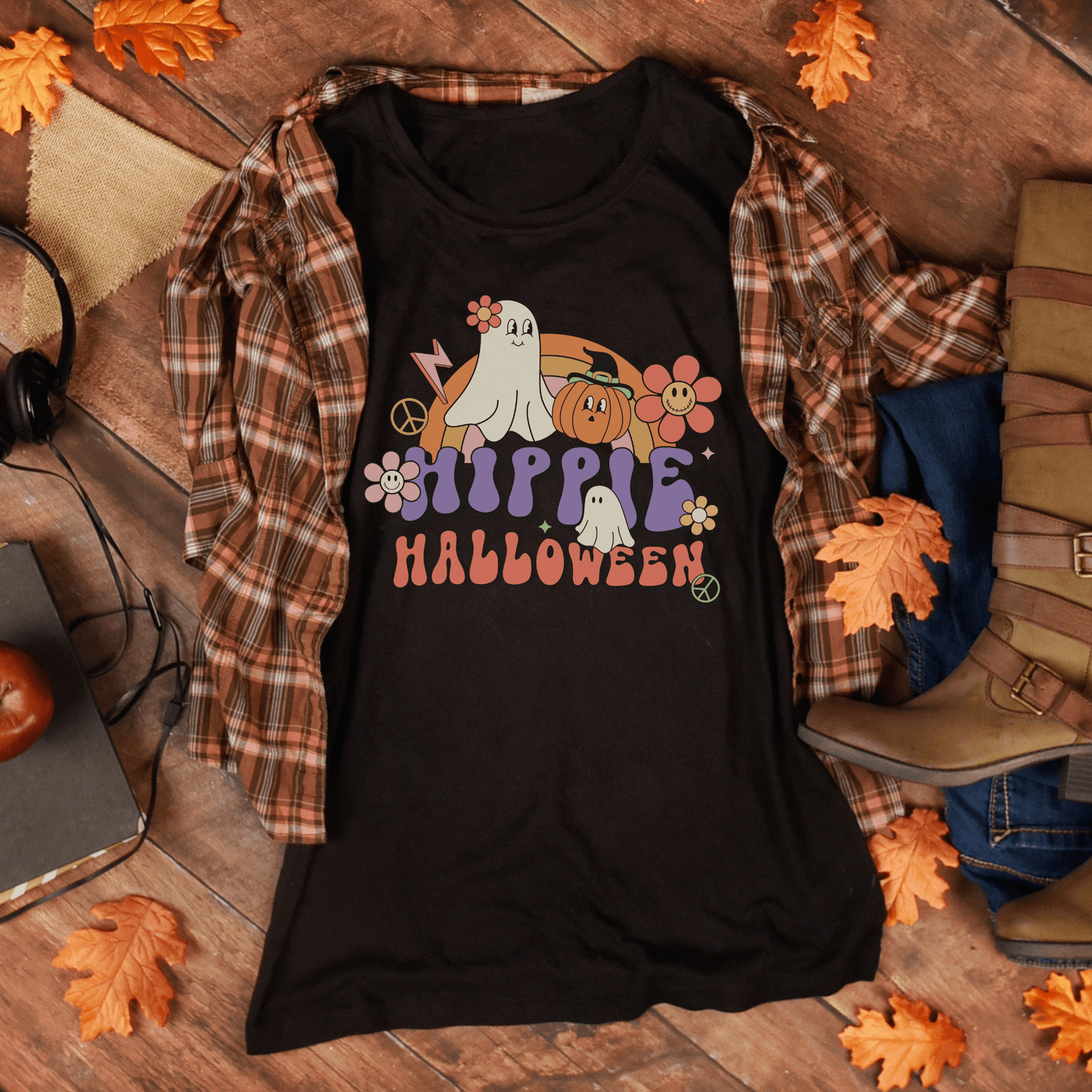 Hippie Halloween Retro T-Shirt