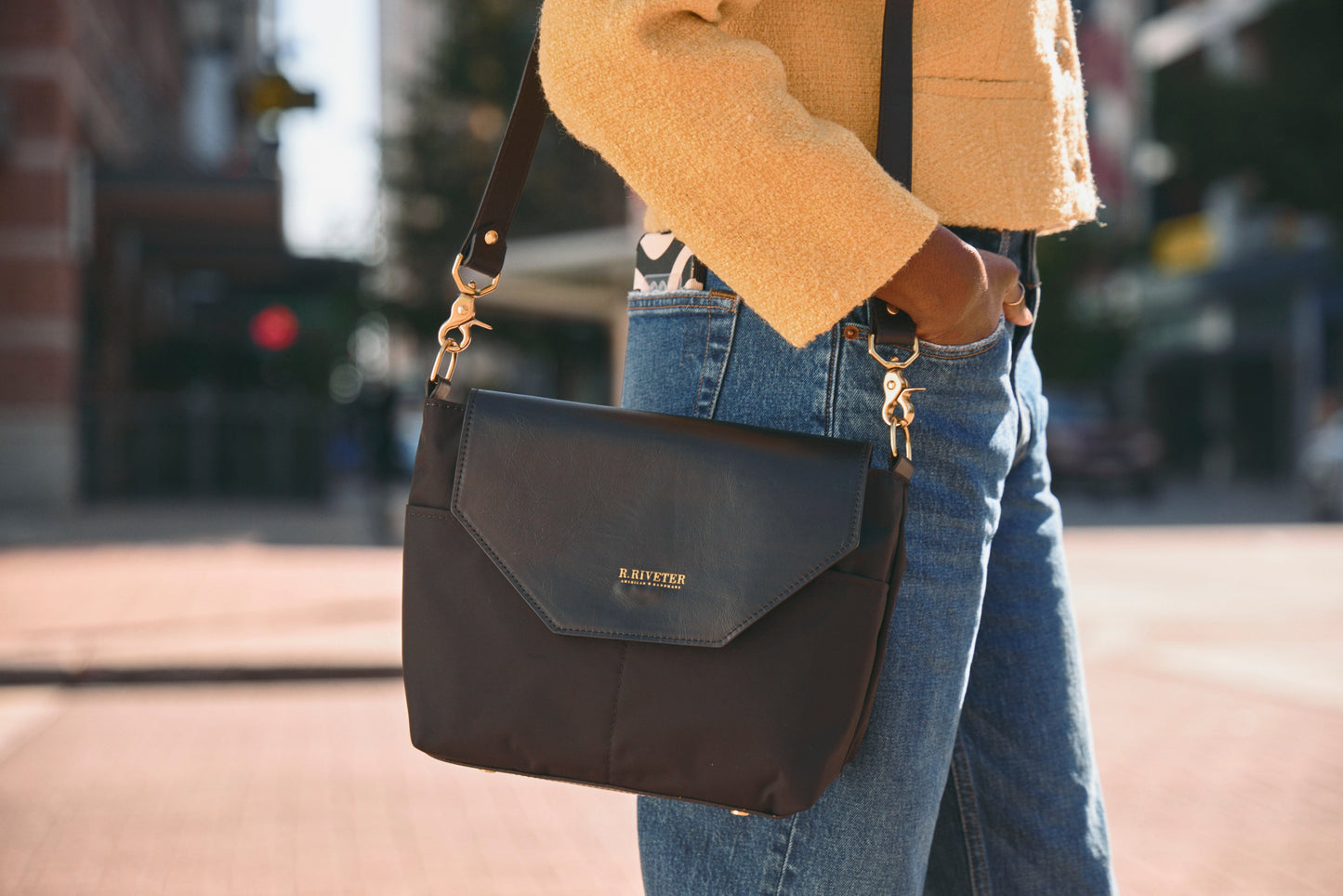 Hobby | Black Nylon + Black Leather