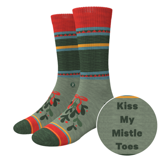 The Holiday Smooch | Western Holiday Heel Hammock™ Crew Socks