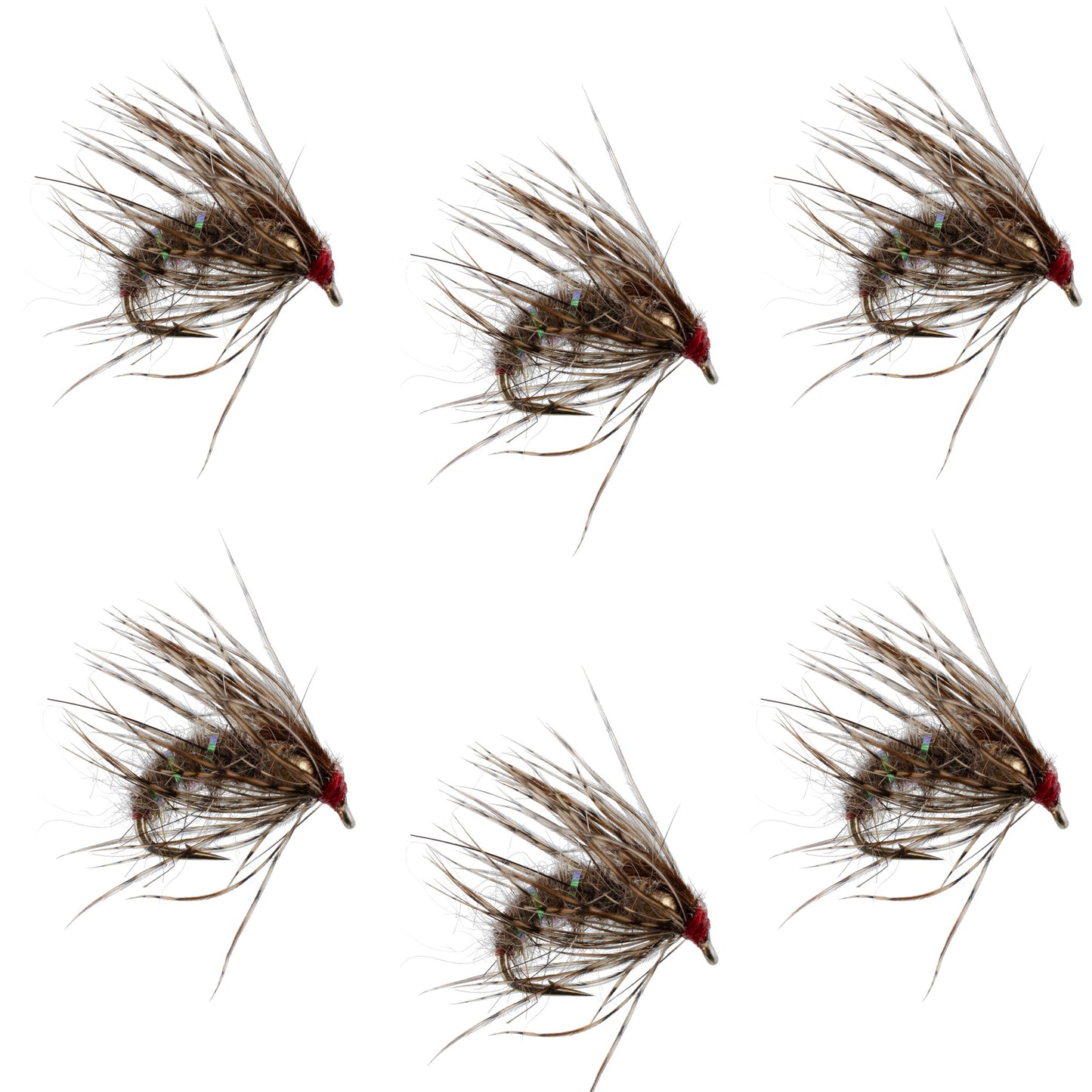 Hares Ear Holy Grail Caddis Pupa Emerger 6 Flies Hook Size 12