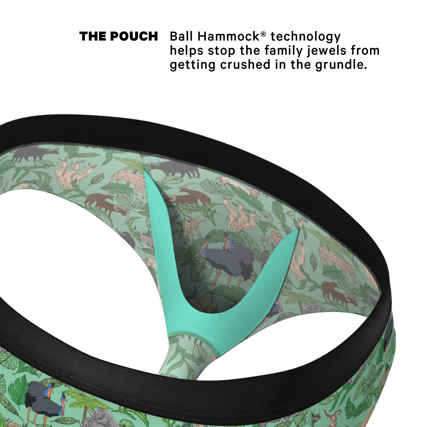 The Hornography | Tropical Animals Ball Hammock® Pouch Underwear Briefs