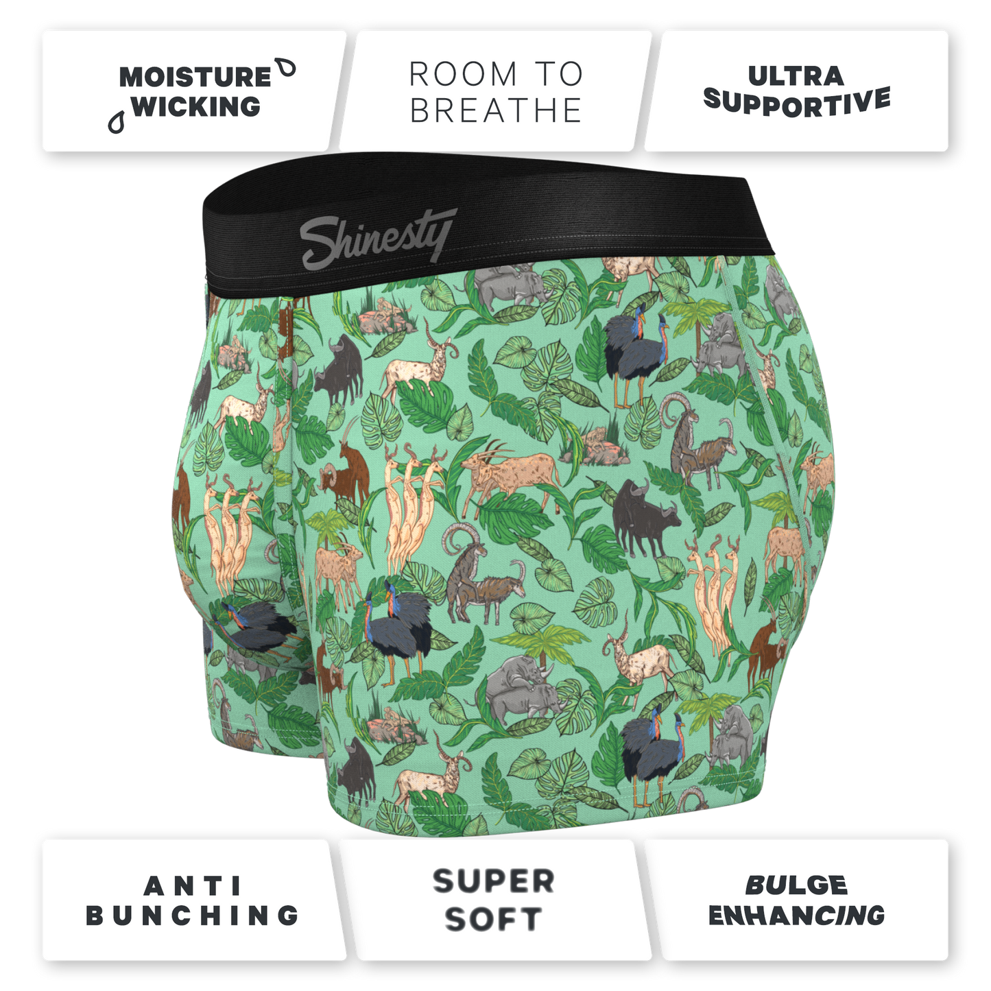 The Hornography | Tropical Animals Ball Hammock® Pouch Trunks Underwear