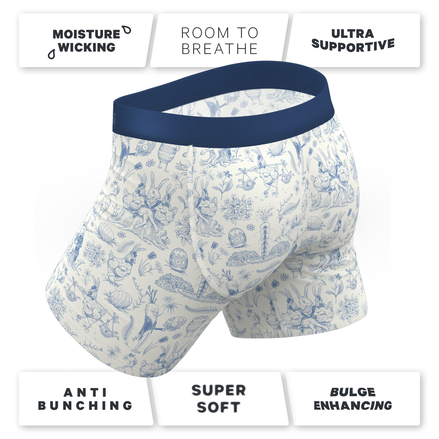 The Hot Cottontail | Easter Toile Ball Hammock® Pouch Underwear