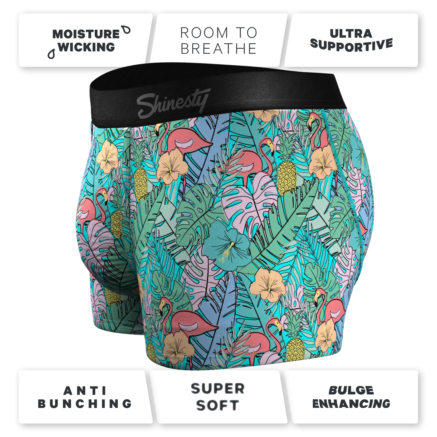 The Hot Tropic | Tropical Flamingo Ball Hammock® Pouch Trunks Underwear