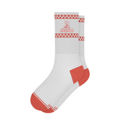 The Hot & Fresh | Pizza Box Heel Hammock™ Crew Socks