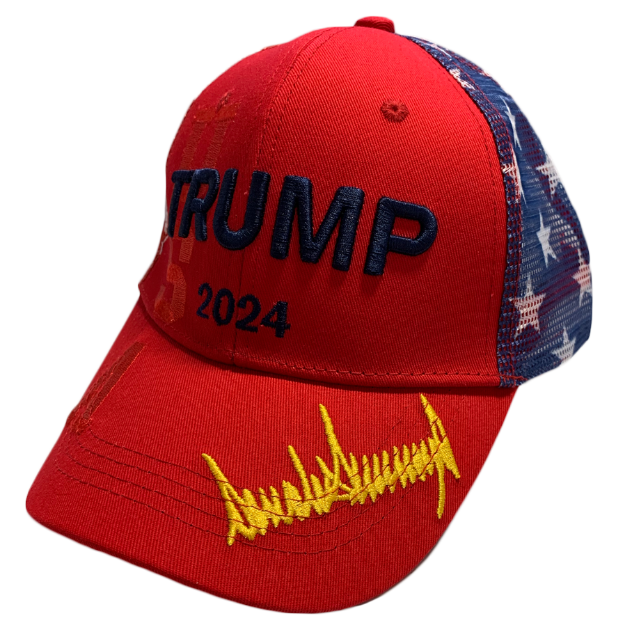 Red TRUMP 2024 Signature Hat - 7049
