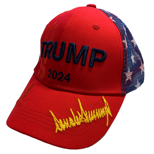 Red TRUMP 2024 Signature Hat - 7049