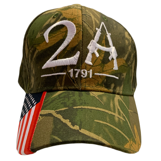 Woodland Camo Second Amendment Hat - 2889