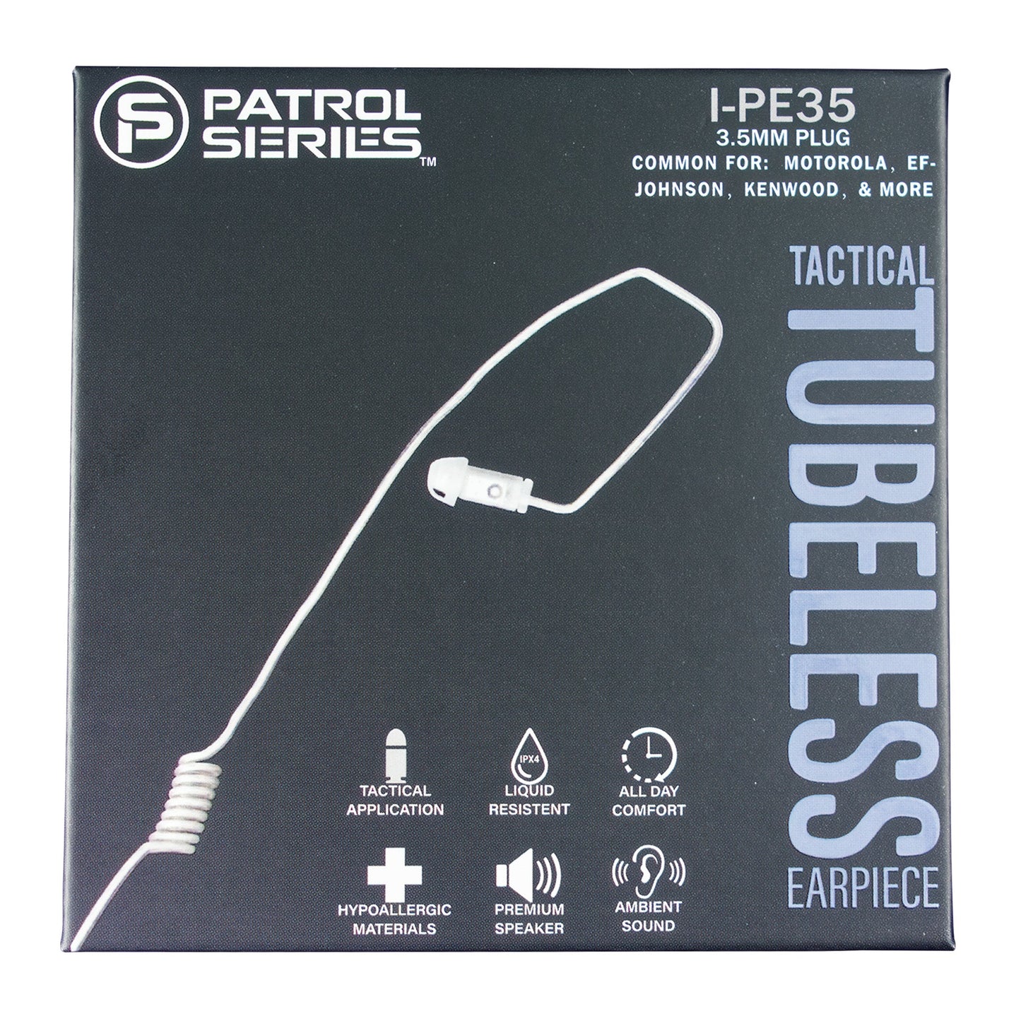 Invisible Series Mic/Earpiece Upgrade Kit- Tubeless Covert/Tactical Radio Earpiece Ambidextrous- Tubeless Earpiece & Acoustic Tube Kit Converter