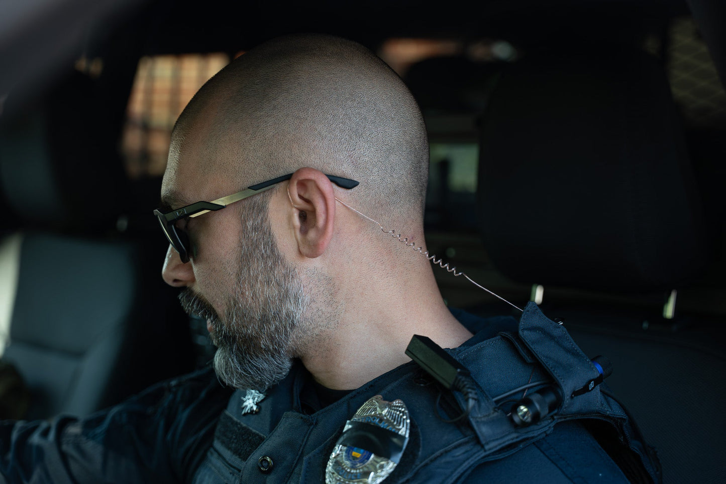 Patrol Mic & Invisible Series Tubeless Earpiece Complete Tactical Kit w/ Quick Disconnect (Hirose) - Kenwood All Multi-Pin TK & NX Series