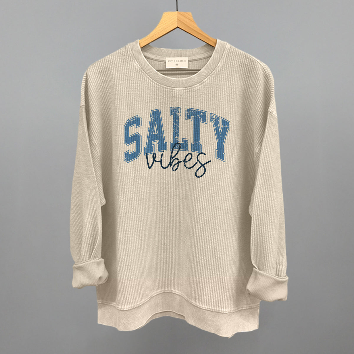 Salty Vibes Arch + Script Distressed