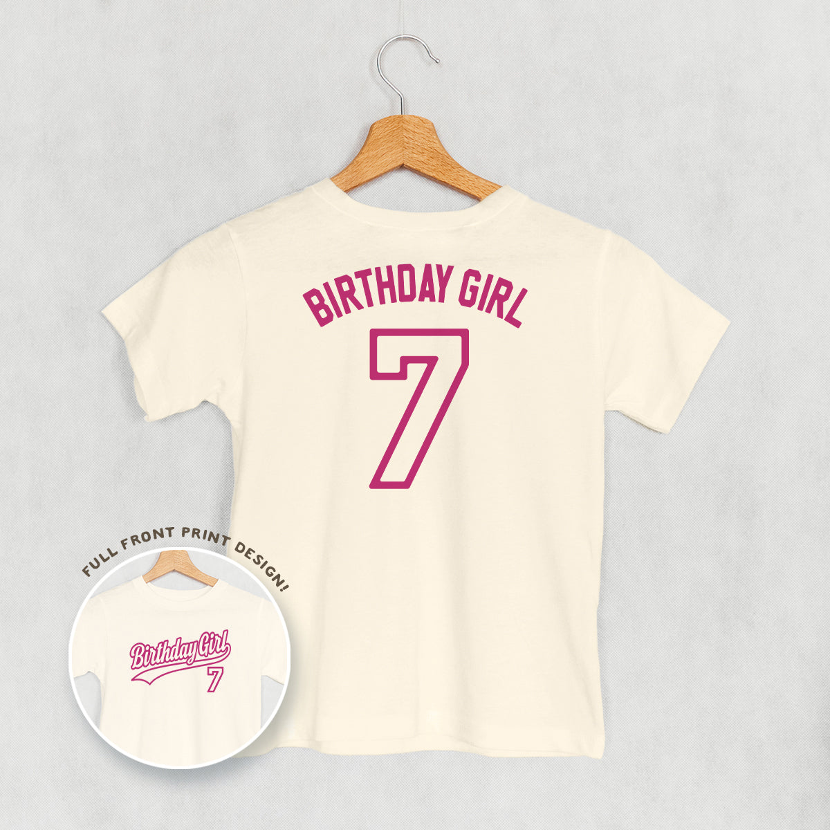 Birthday Girl Varsity #7 (Kids Back Print)