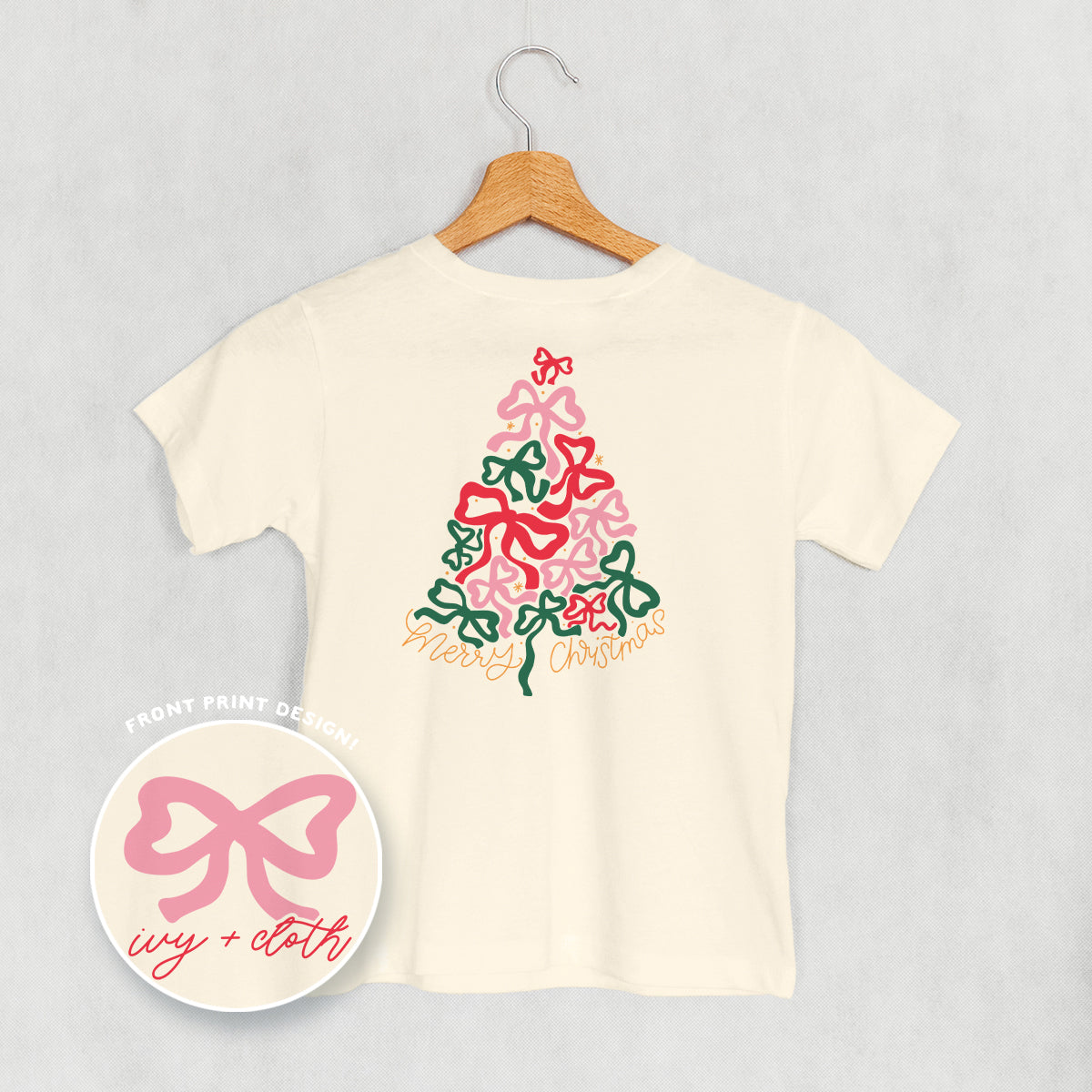 Merry Christmas Bow Tree (Kids Back Print)