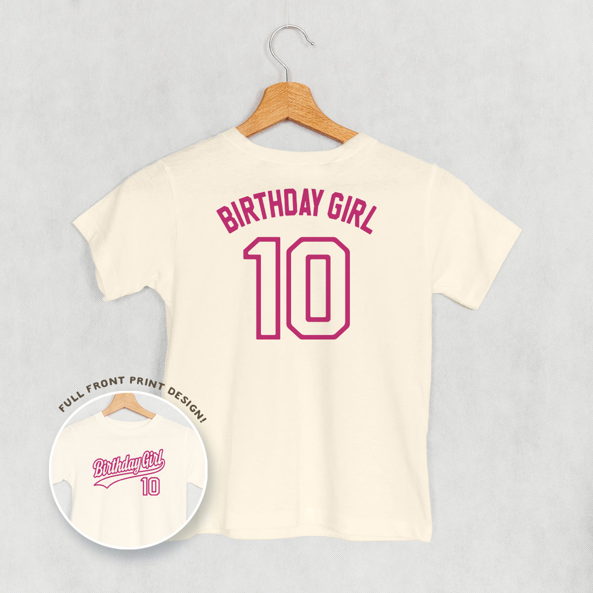 Birthday Girl Varsity #10 (Kids Back Print)