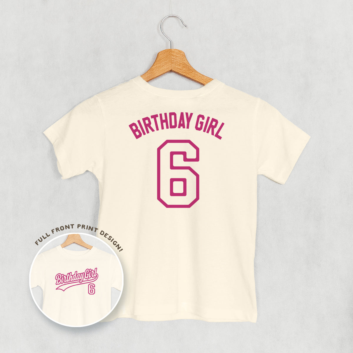 Birthday Girl Varsity #6 (Kids Back Print)
