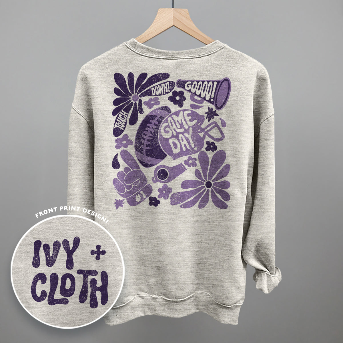Floral Game Day Purple (Back Print)