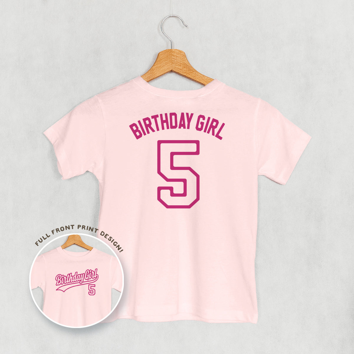 Birthday Girl Varsity #5 (Kids Back Print)