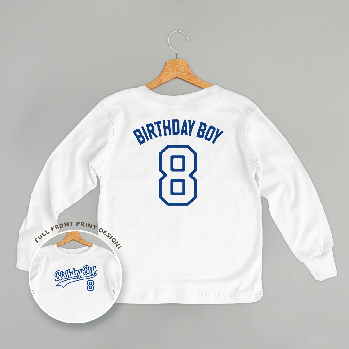 Birthday Boy Varsity #8 (Kids Back Print)