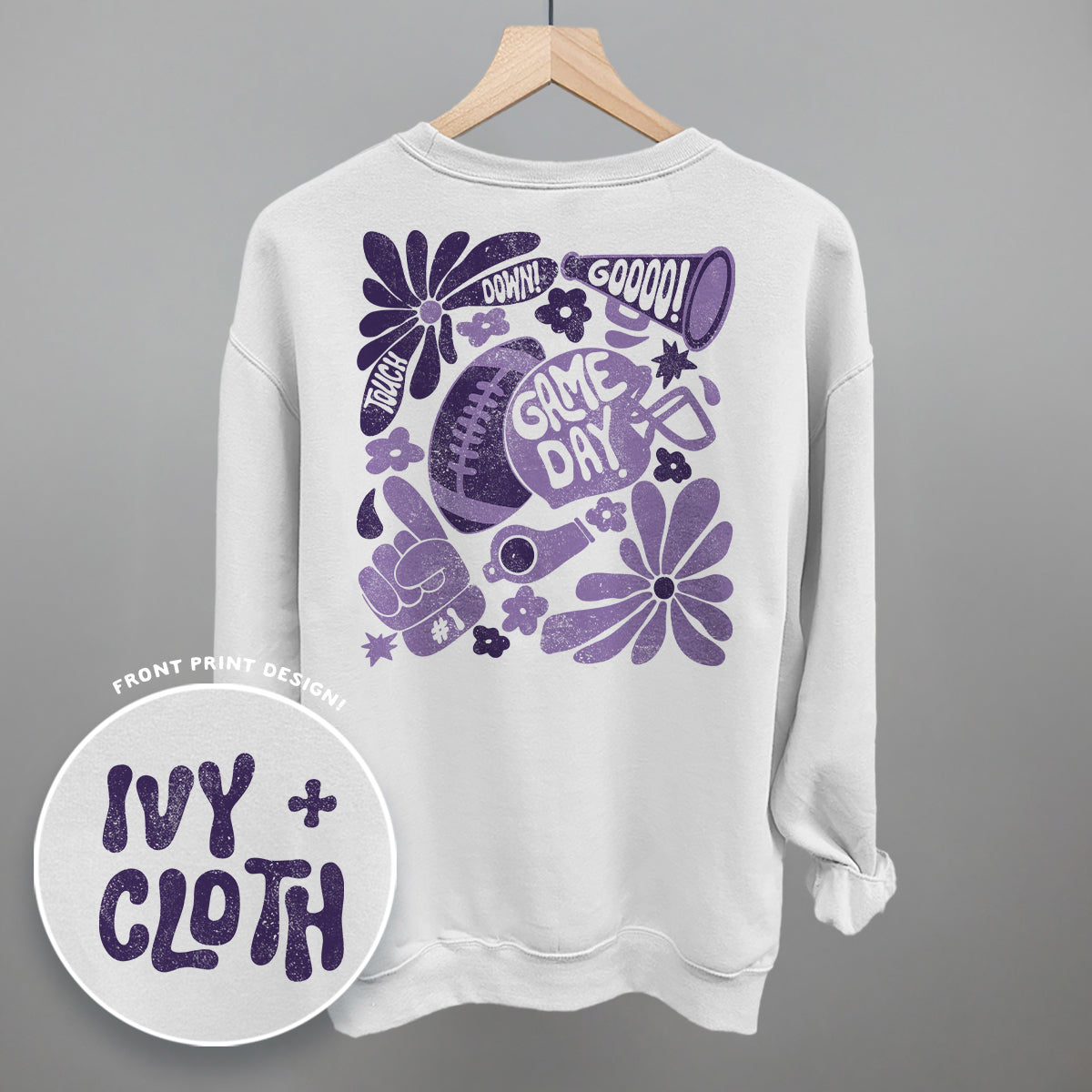 Floral Game Day Purple (Back Print)