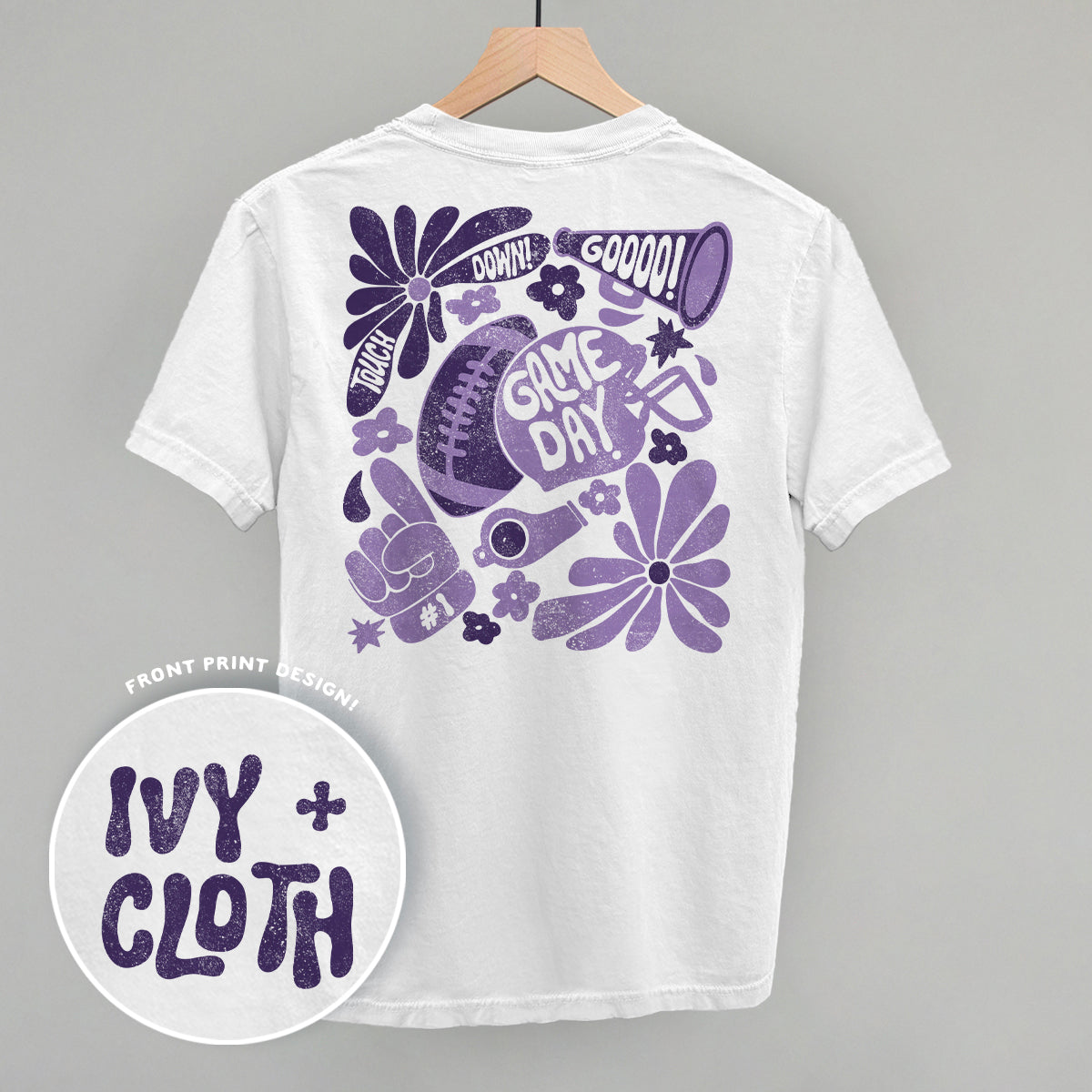Floral Game Day Purple (Back Print)