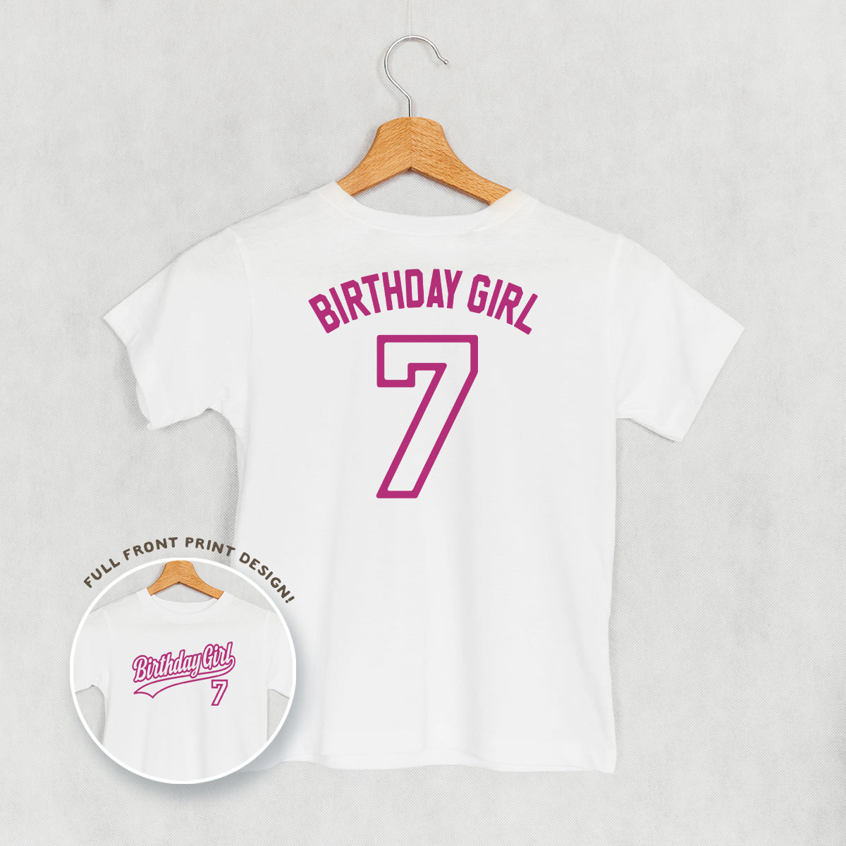 Birthday Girl Varsity #7 (Kids Back Print)