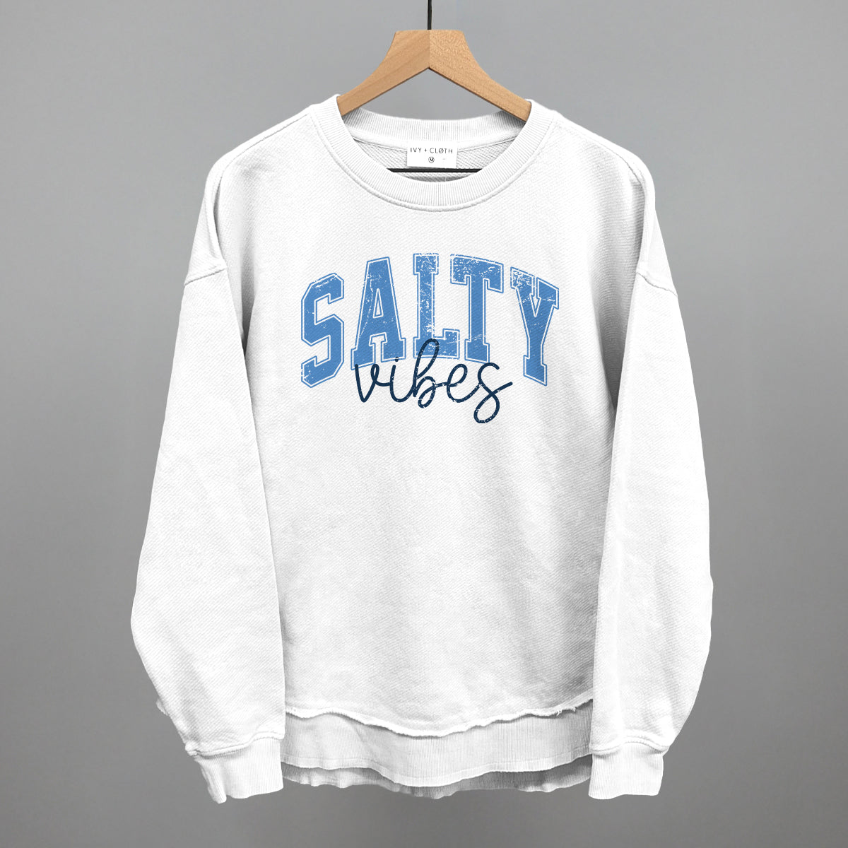 Salty Vibes Arch + Script Distressed