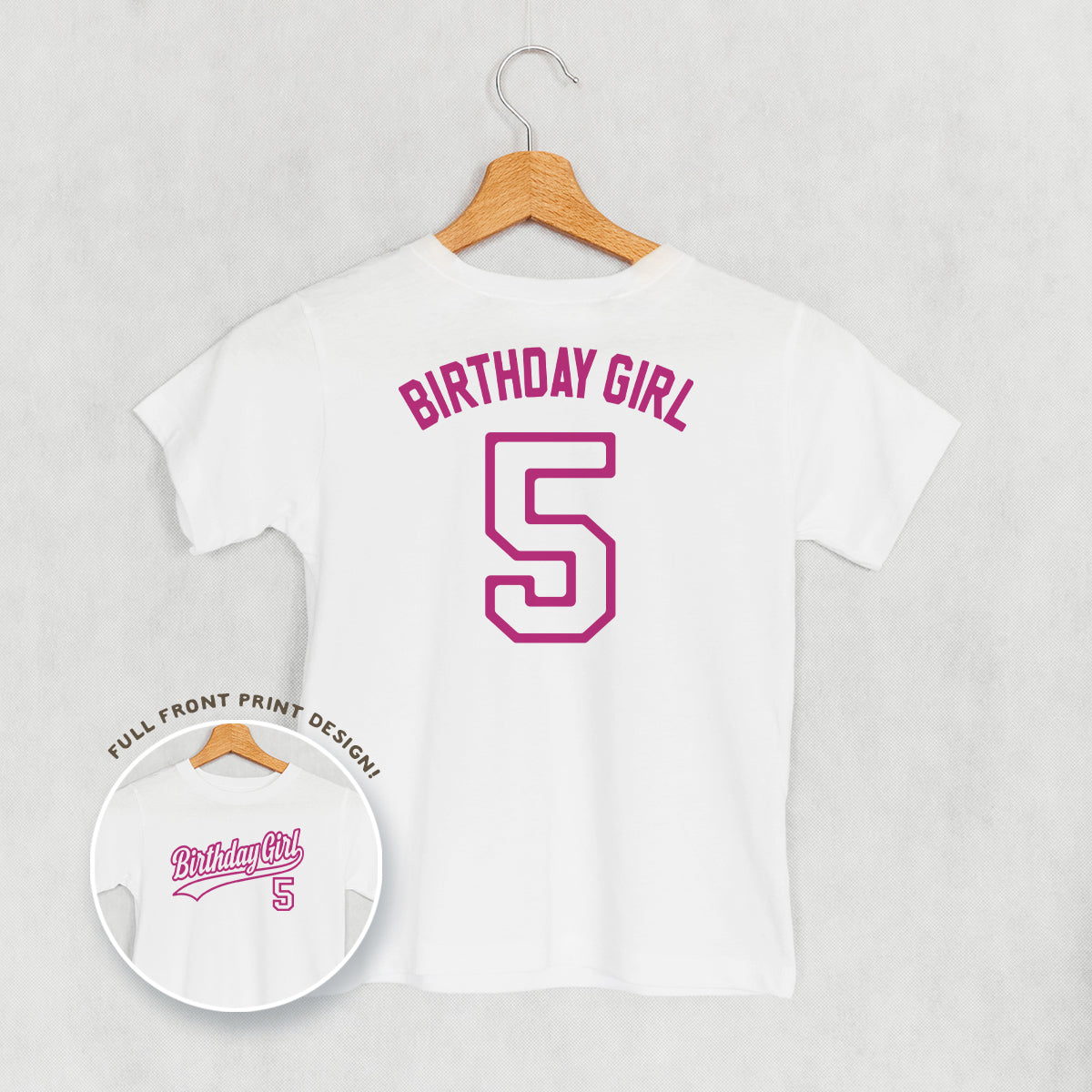 Birthday Girl Varsity #5 (Kids Back Print)