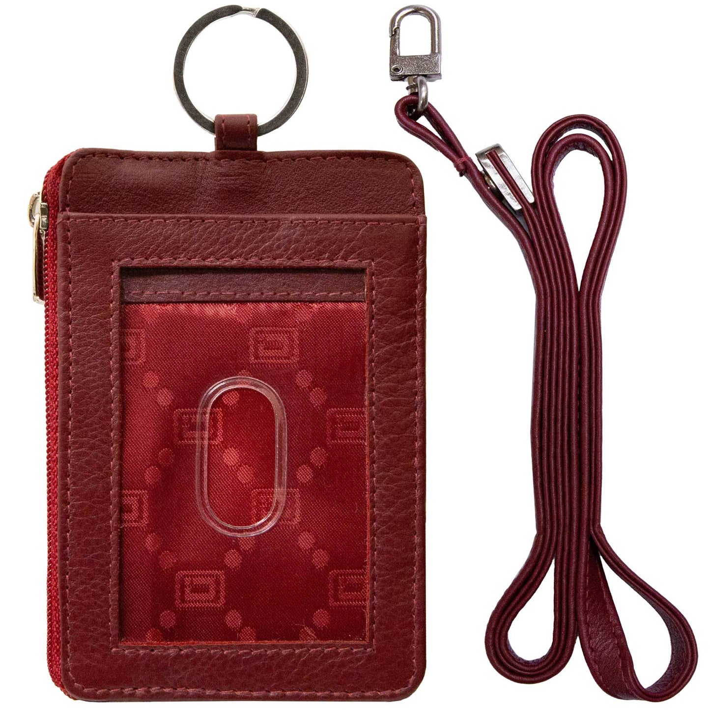 RFID Wallet Dual Portrait ID Leather Badge Holder