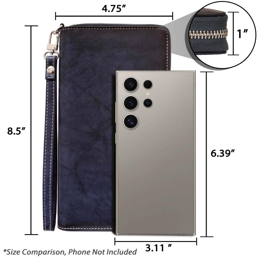 Women's RFID Blocking Zip-Around Clutch