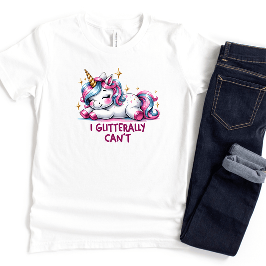 I Glitterally Can't Unicorn Kids T-Shirt