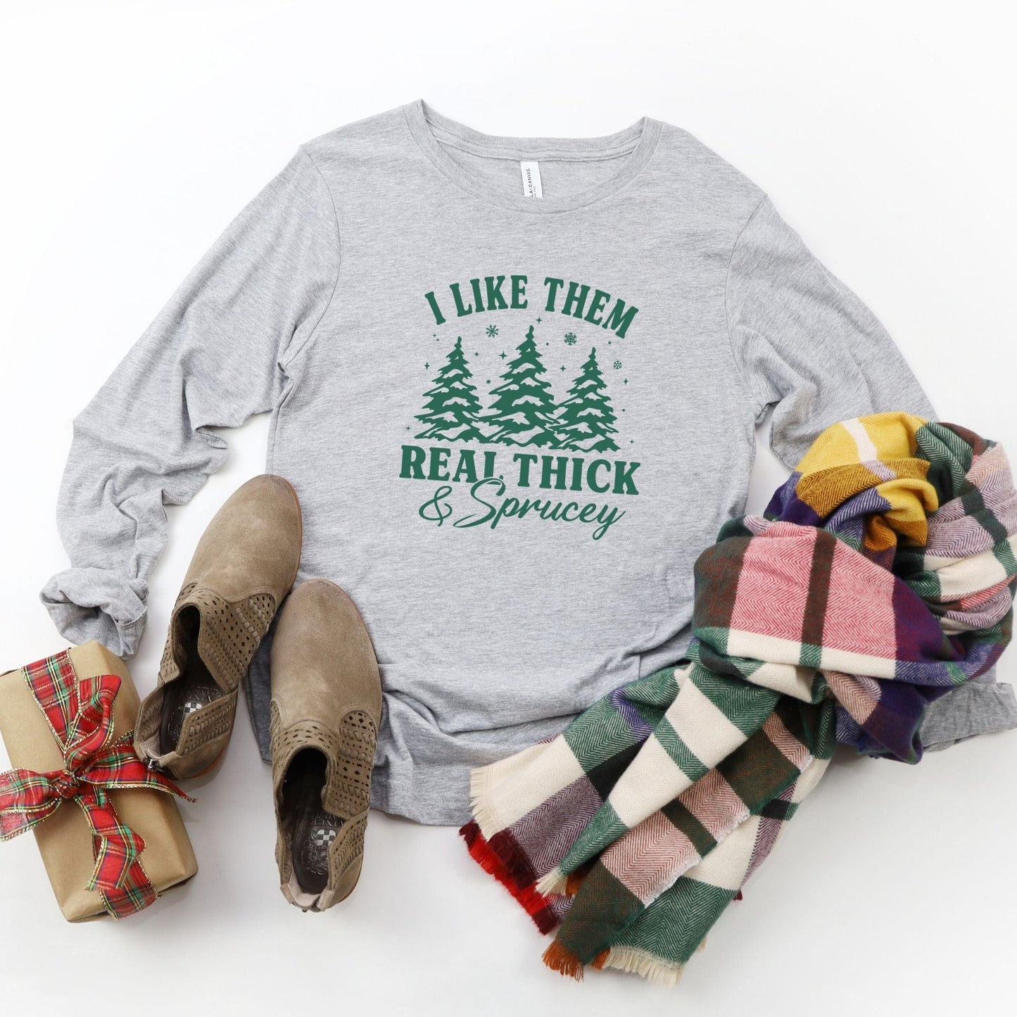 I Like Them Real Thick & Sprucey Christmas Tree T-Shirt
