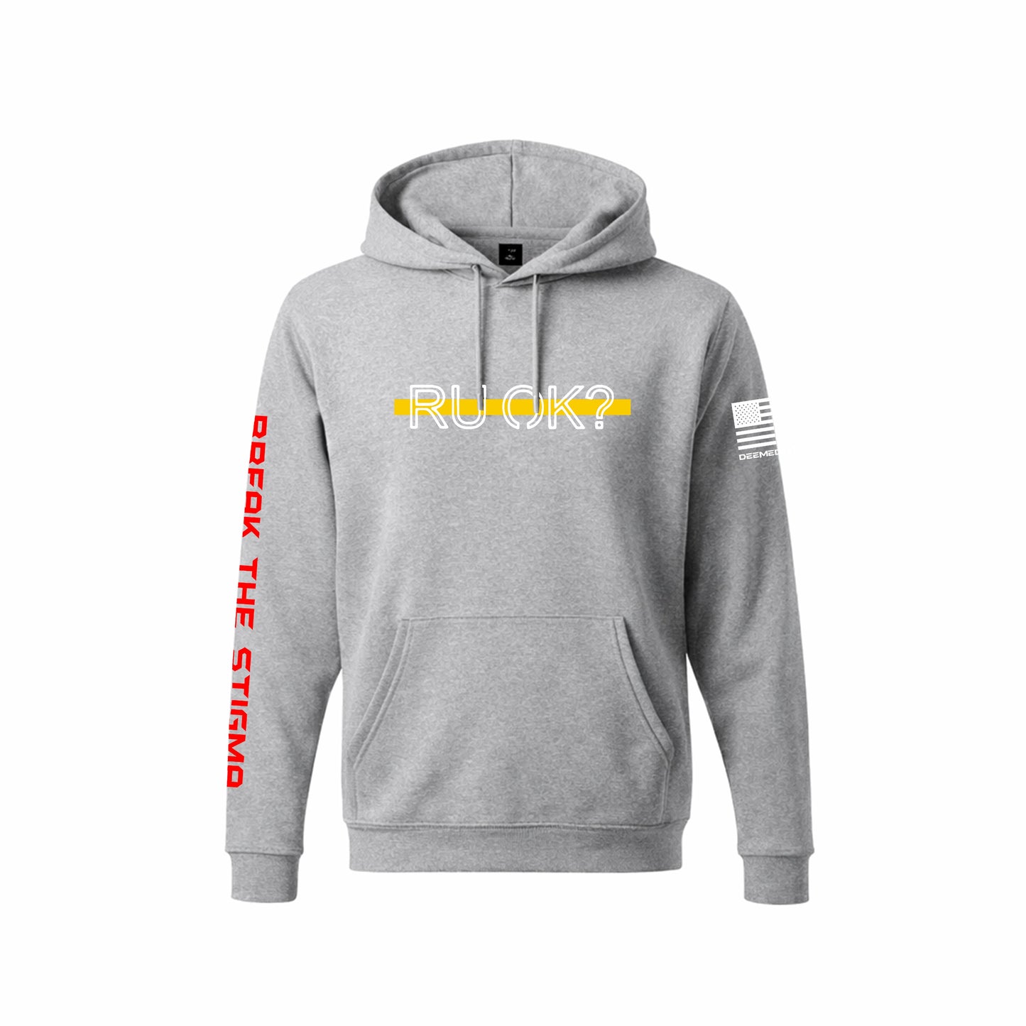Stigma-Breaking Hoodie - Gold Line (Heather Grey)